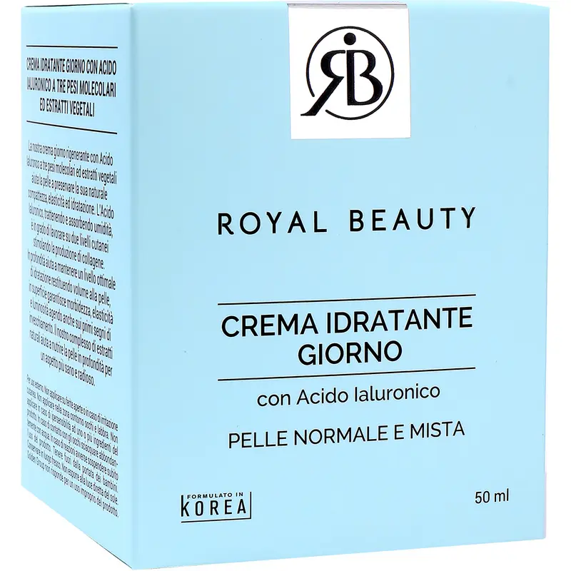 ROYAL BEAUTY CREMA IDRATANTE GIORNO CON ACIDO IALURONICO PER PELLE NORMALE e MISTA 50 ML