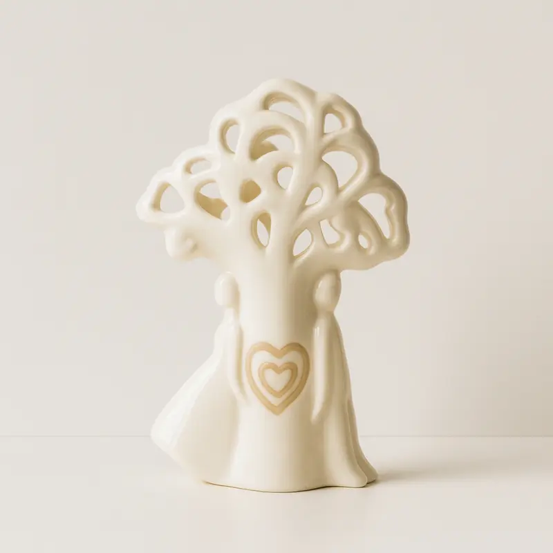 Royal Gift Coppia Albero della Vita Porcellana H 16 cm