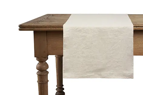 Runner da tavola in 100% puro lino lavato delavè stone washed morbido resistente elegante made in italy BOLLITO