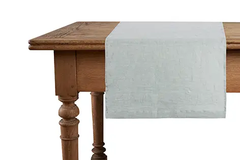 Runner da tavola in 100% puro lino lavato delavè stone washed morbido resistente elegante made in italy GRIGIO FUMO