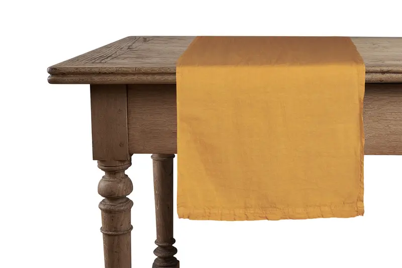 Runner da tavola in 100% puro lino lavato delavè stone washed morbido resistente elegante made in italy OCRA