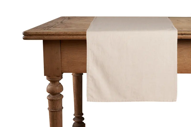 Runner da tavola in misto lino tinta unita morbido resistente elegante made in italy NATURALE MELANGE