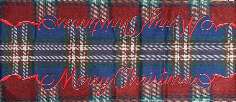 Runner in cotone Merry Christmas tartan | Rohome