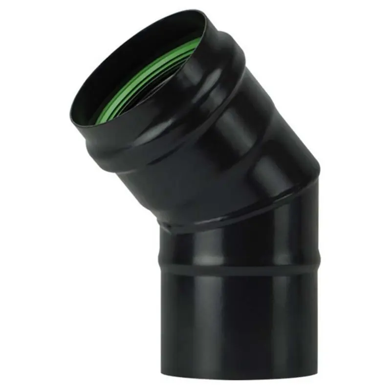 Save Gomito 45° Per Stufa A Pellet Light Senza Guarnizione Col. Nero Opaco Ø Cm. 8