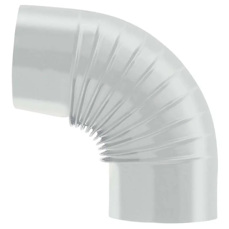 Save Gomito 90° Per Stufa A Legna Porcellanato Classic Col. Bianco Ø Cm. 13 - 12 Pz