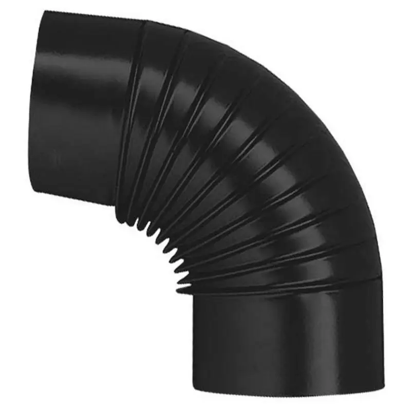 Save Gomito 90° Per Stufa A Legna Porcellanato Classic Col. Nero Ø Cm. 14 - 6 Pz