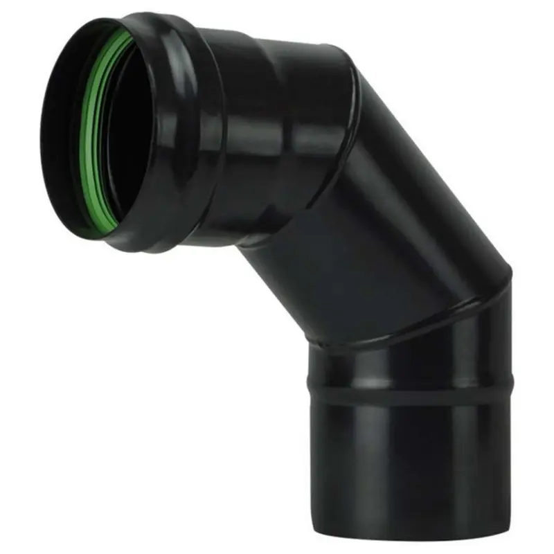 Save Gomito 90° Per Stufa A Pellet Light Senza Guarnizione Col. Nero Opaco Ø Cm. 10