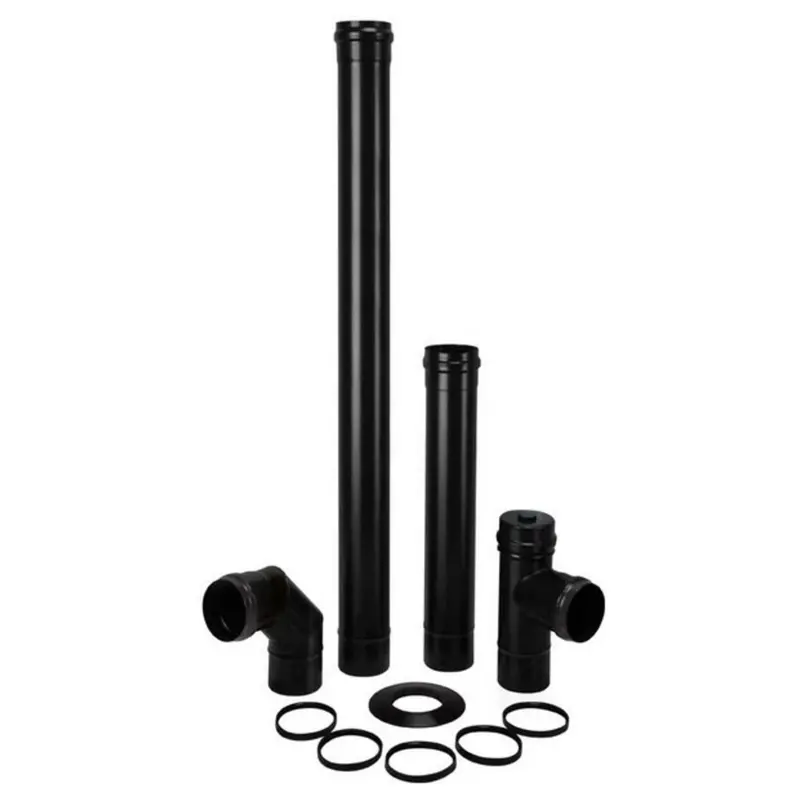 Save Kit Per Stufa A Pellet Light Pz. 6 Col. Nero Opaco Ø Cm. 8