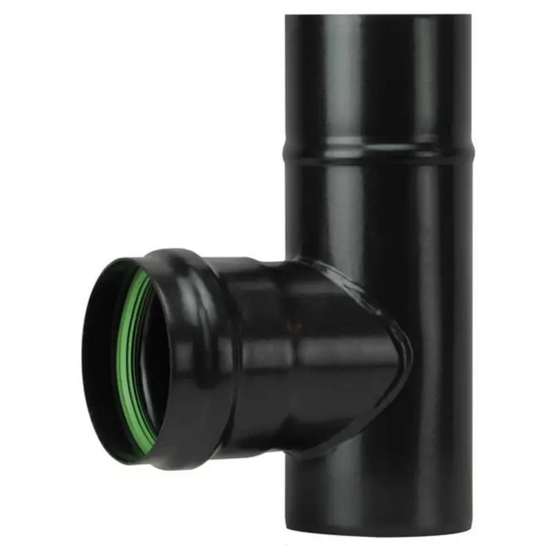 Save Raccordo A T Per Stufa A Pellet Light (M/F) Senza Guarnizione Col. Nero Opaco Ø Cm. 10