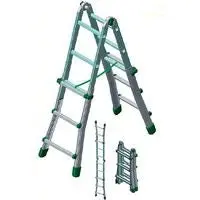 Scala FACAL BK4 - Universale Alluminio 5+5 Gradini Multiposizione 5,50mt Cerniere Fuse TUV