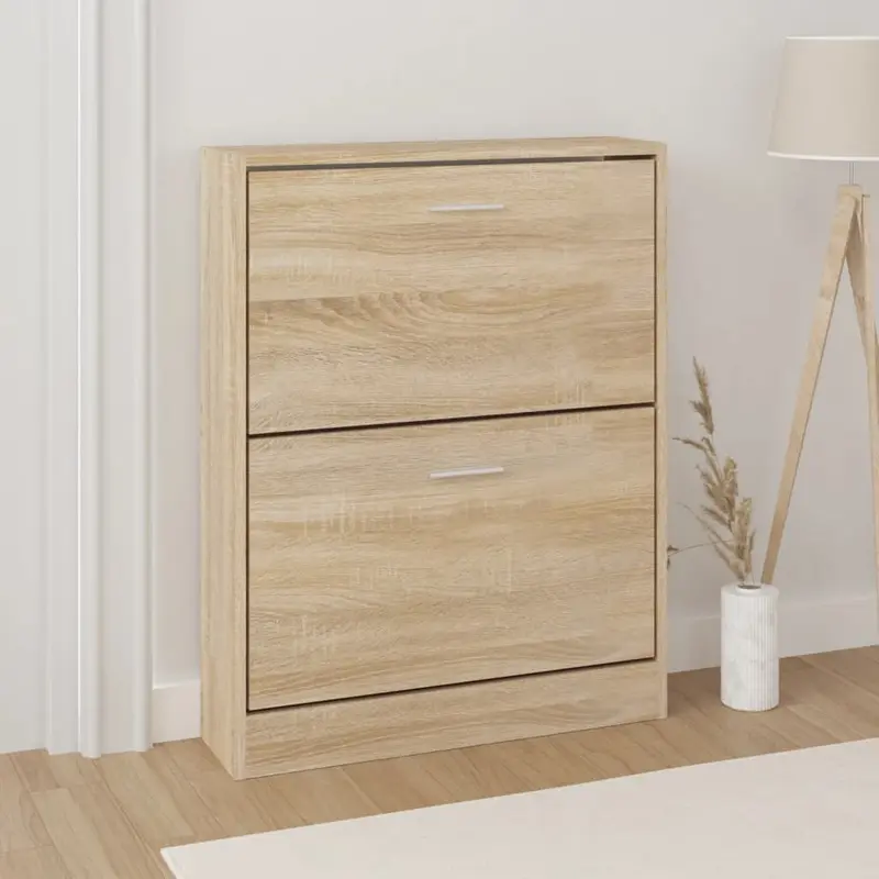 Scarpiera Rovere con 2 Cassetti a Ribalta