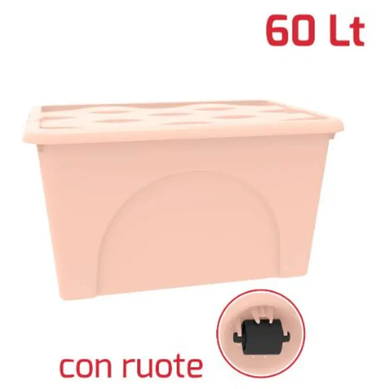 Scatola 60Lt Con Ruote Rosa 9019207M18 Rp