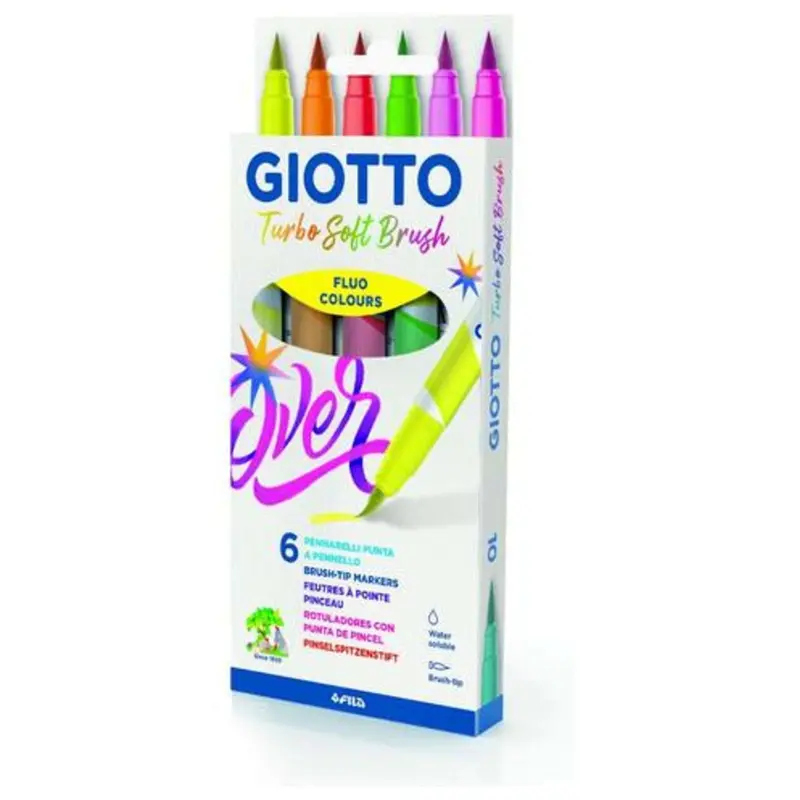 Scatola Pennarelli 6 Turbo Soft Brush Fluo 4272 X1