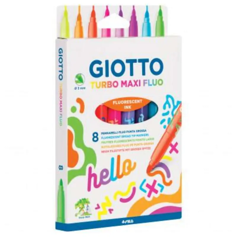 Scatola Pennarelli 8 Turbo Maxi Fluo 4538 X6