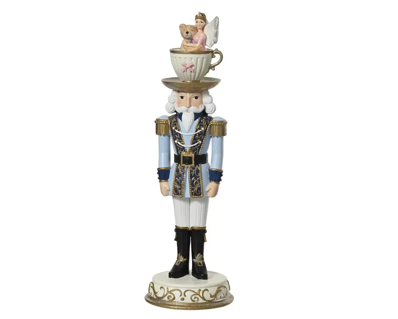 Schiaccianoci Decorativo Azzurro con Tazza e Angelo piccolo | Rohome