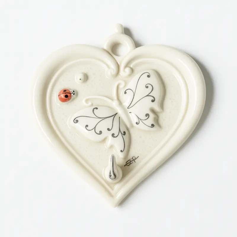 Ser Appendi Canovacci Chiavi Porcellana Capodimonte Cuore 13x14 cm