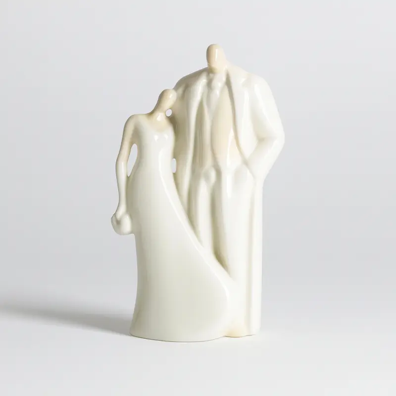 Ser Cake Topper Sposi Porcellana Bianca Coppietta 10,5x6 cm