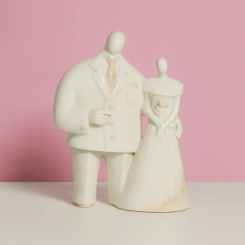 Ser Cake Topper Sposi Porcellana Bianca Coppietta 20x15 cm