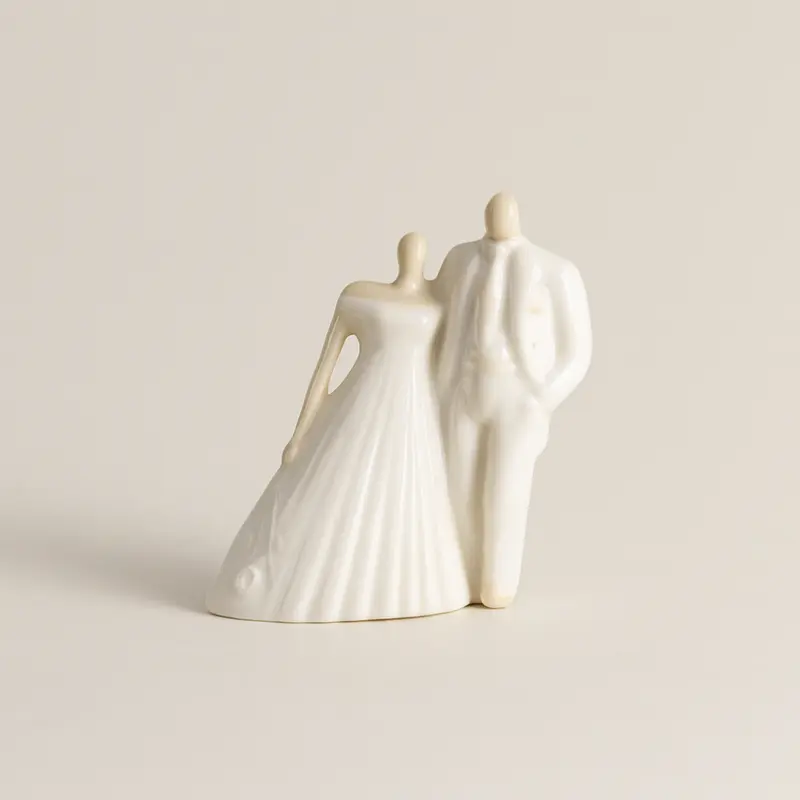 Ser Cake Topper Sposi Porcellana Bianca Coppietta 6,5x6 cm