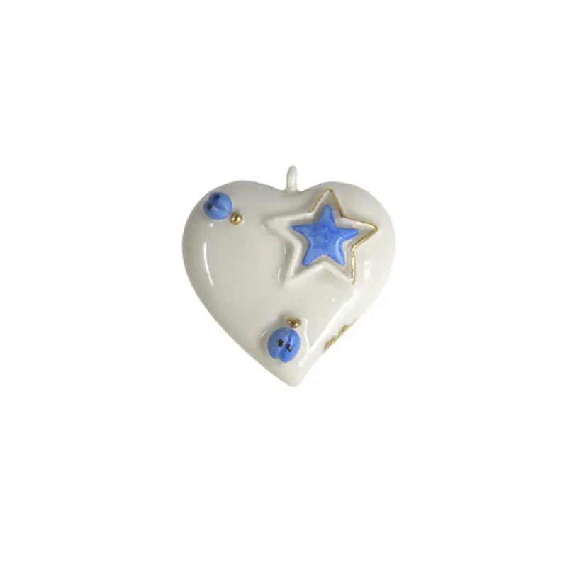 Ser Capodimonte Magnete Pendente Cuore Porcellana Bianca 6 cm