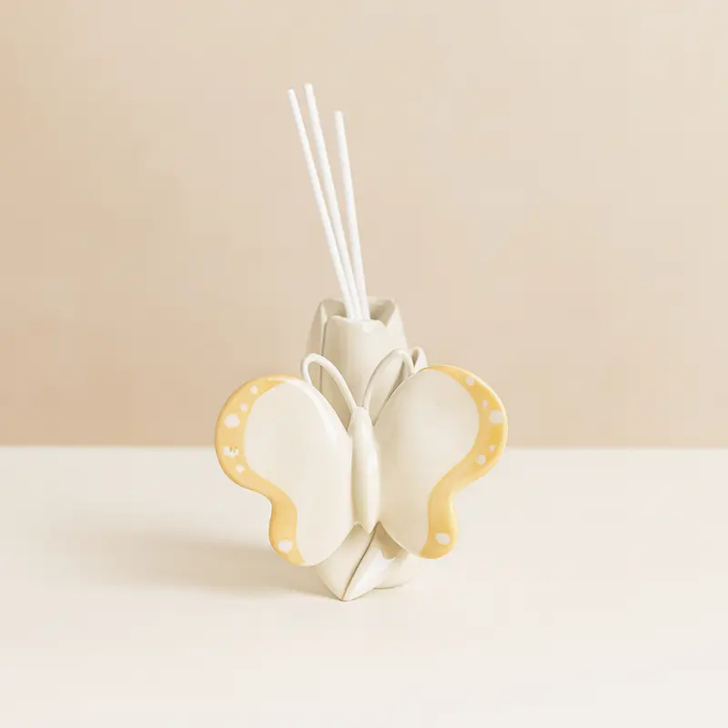 Ser Diffusore Ambiente Farfalle Porcellana Bianca H 7,5x11 cm