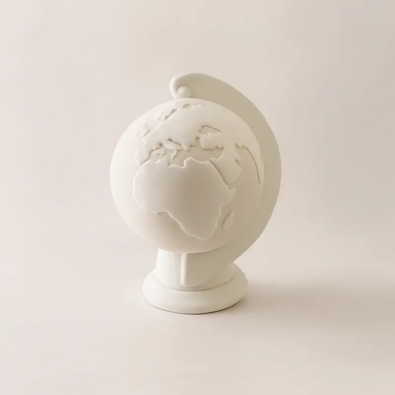Ser Diffusore Porcellana Capodimonte Mappamondo Atlante H 11,5 cm
