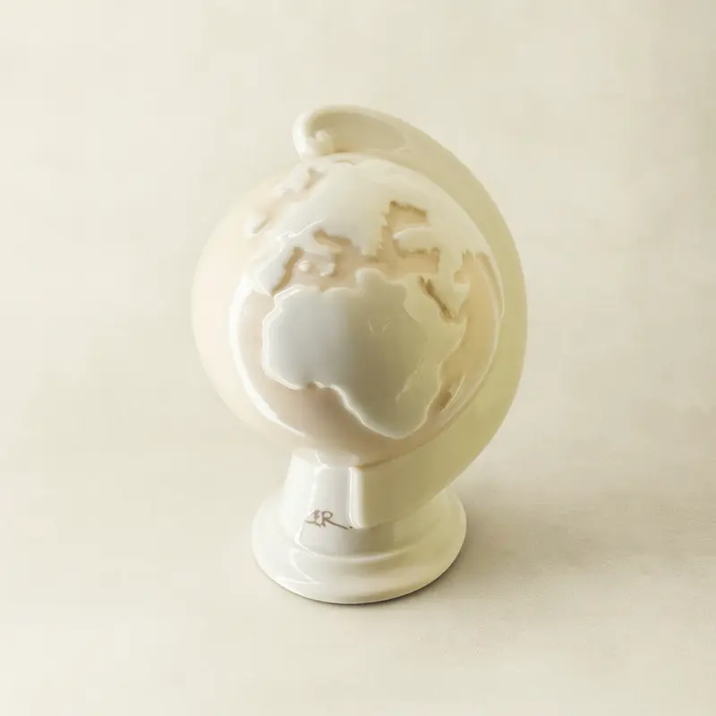 Ser Mappamondo Decorativo Porcellana Terra Mia H 11,5 cm