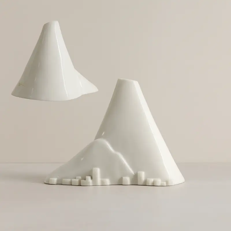 Ser Saliera Porcellana Capodimonte Vesuvio H 7x9 cm Bianca