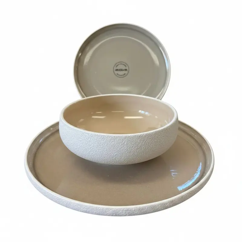 Servizio tavola 4 persone tortora in stoneware | Rohome