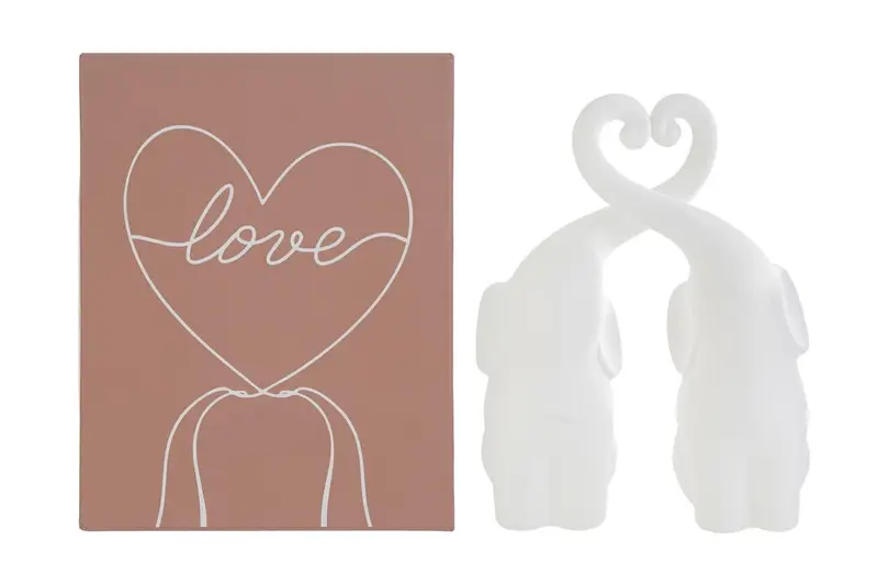 Set 2 elefantini in porcellana h. 16cm | Rohome