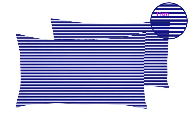 Set 2 federe coppia di federe stampa digitale 100% cotone Made in Italy RIGA BLU