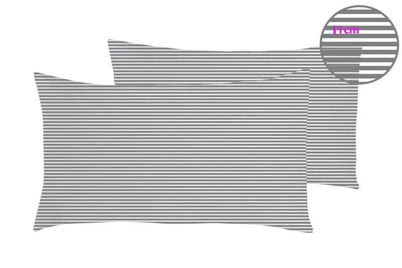 Set 2 federe coppia di federe stampa digitale 100% cotone Made in Italy RIGA GRIGIO