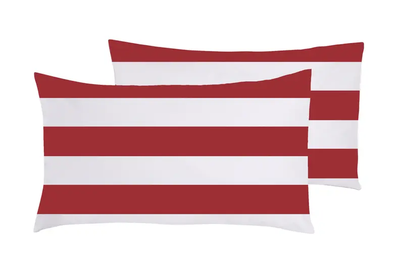 Set 2 federe coppia di federe stampa digitale 100% cotone, Made in Italy RIGA MAXI BORDEAUX