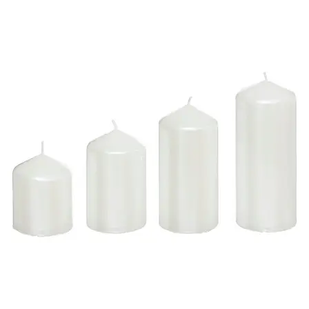 Set 4 Candele bianche satinate | Rohome