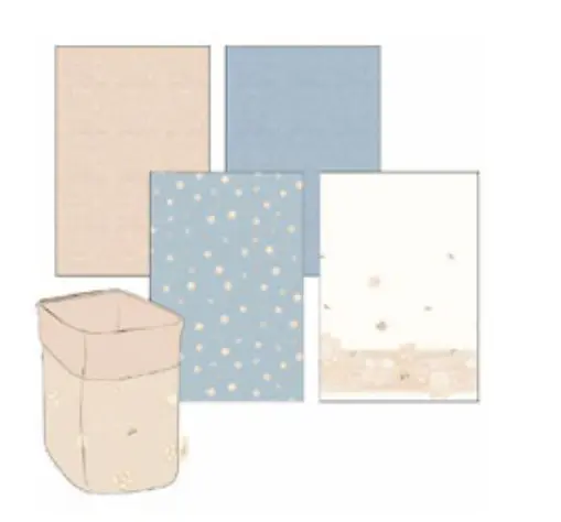 Set 4 strofinacci Thun con cestino linea Elegance | Rohome