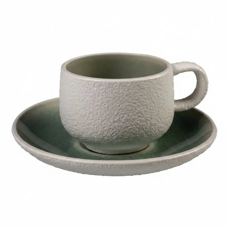 Set 4 tazzine in stoneware colore verde | Rohome