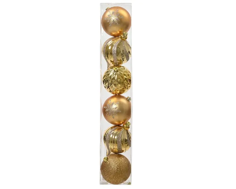 Set 6 palle di natale d.15 cm colore oro in polistirene | rohome