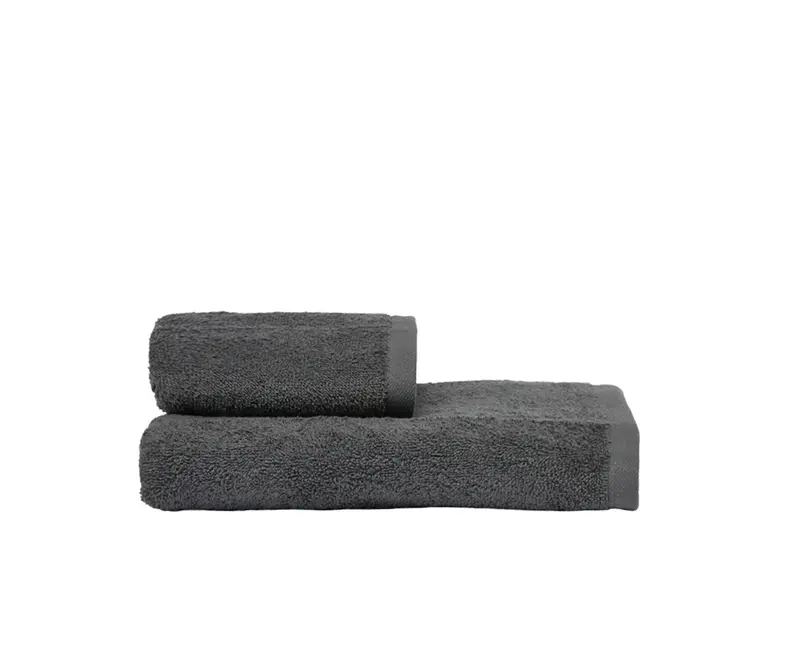 Set Asciugamani 2 Pezzi (1 Asciugamano viso 1 Asciugamano ospite) soffici morbidi assorbenti GRIGIO FUMO