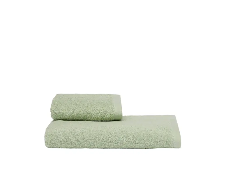 Set Asciugamani 2 Pezzi (1 Asciugamano viso 1 Asciugamano ospite) soffici morbidi assorbenti VERDE CHIARO