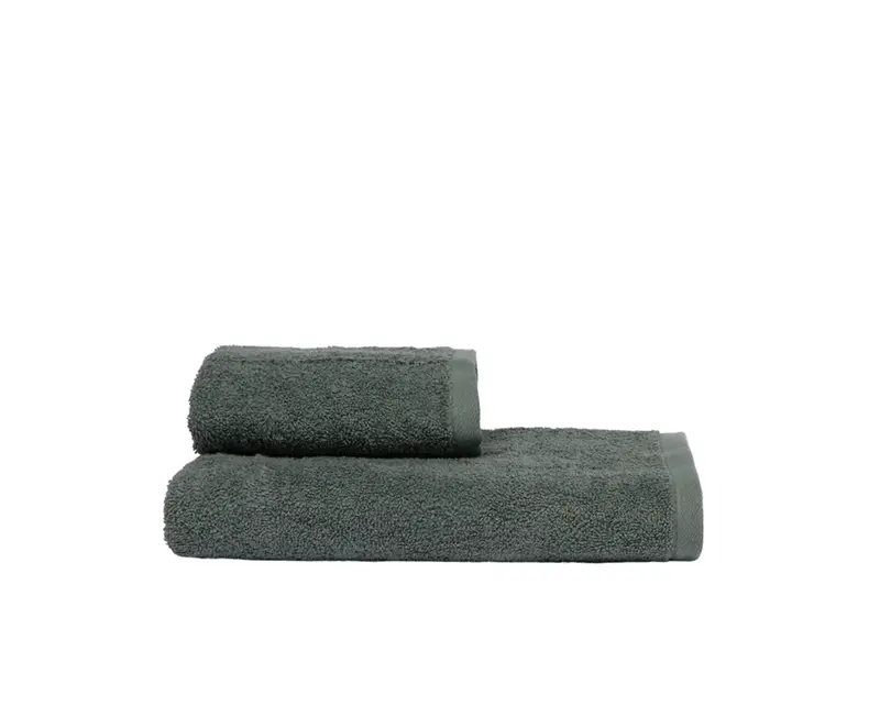 Set Asciugamani 2 Pezzi (1 Asciugamano viso 1 Asciugamano ospite) soffici morbidi assorbenti VERDE OLIVA