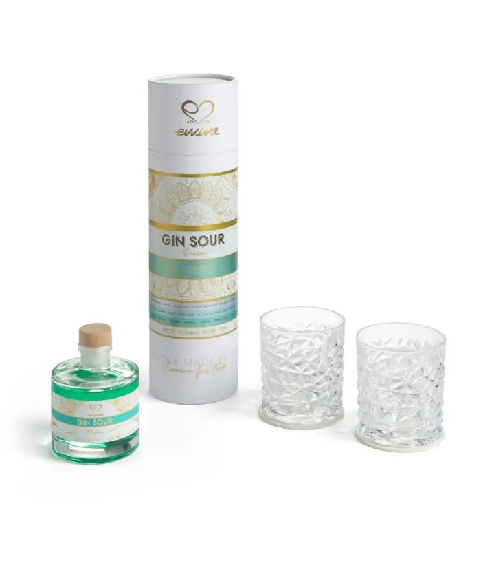Set bottiglia e 2 bicchieri gin sour | Rohome