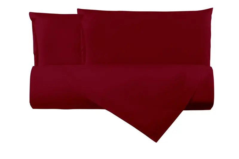Set copripiumino federe letto parure copripiumino in cotone made in Italy BORDEAUX