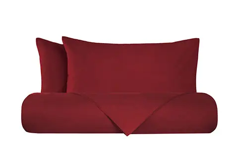 Set copripiumino federe parure copripiumino flanella caldo cotone 100% cotone Made in Italy BORDEAUX