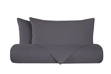 Set copripiumino federe parure copripiumino flanella caldo cotone 100% cotone Made in Italy GRIGIO FUMO