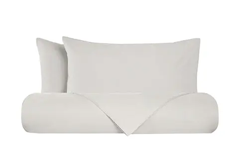Set copripiumino federe parure copripiumino flanella caldo cotone 100% cotone Made in Italy PANNA