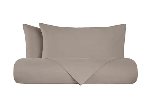 Set copripiumino federe parure copripiumino flanella caldo cotone 100% cotone Made in Italy TORTORA