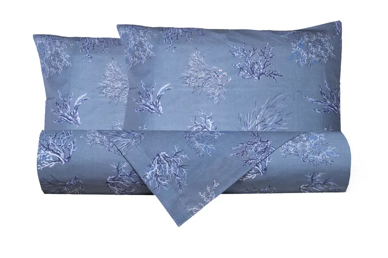Set Copripiumino federe parure Copripiumino Stampa Digitale Cotone Made in Italy OCEANO AZZURRO