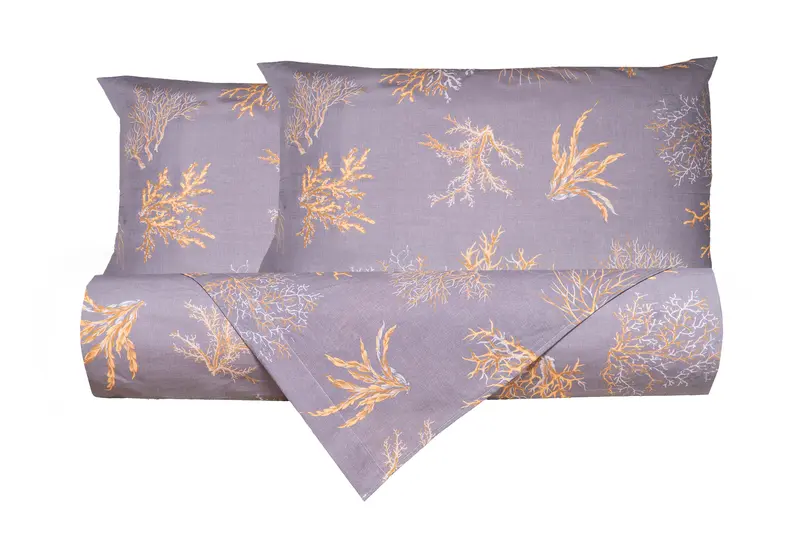 Set Copripiumino federe parure Copripiumino Stampa Digitale Cotone Made in Italy OCEANO GRIGIO