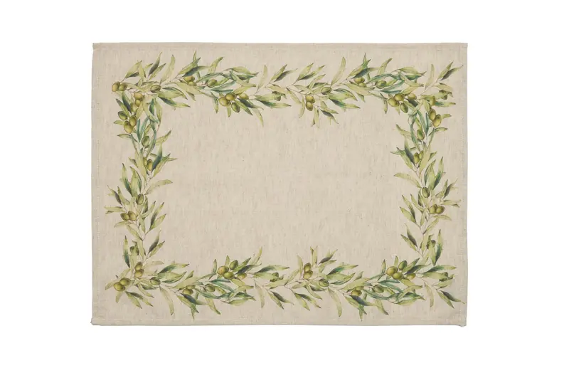 Set di 2 tovagliette americane colazione coppia tovagliette 35 X 50 CM in misto lino stampa floreale fiori  morbide resistenti eleganti made in italy ULIVO