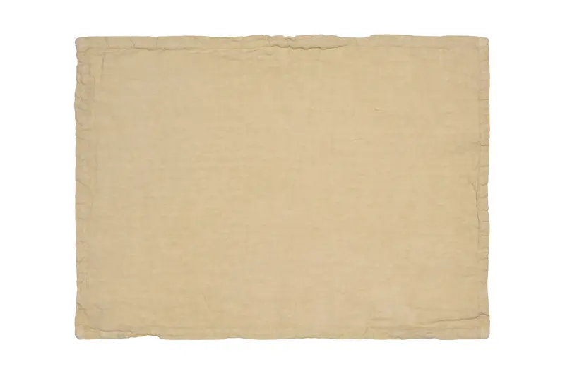 Set di 2 tovagliette americane coppia tovagliette 35 X 50 CM in 100% puro lino lavato delavè stone washed morbido resistente elegante made in italy  SABBIA
